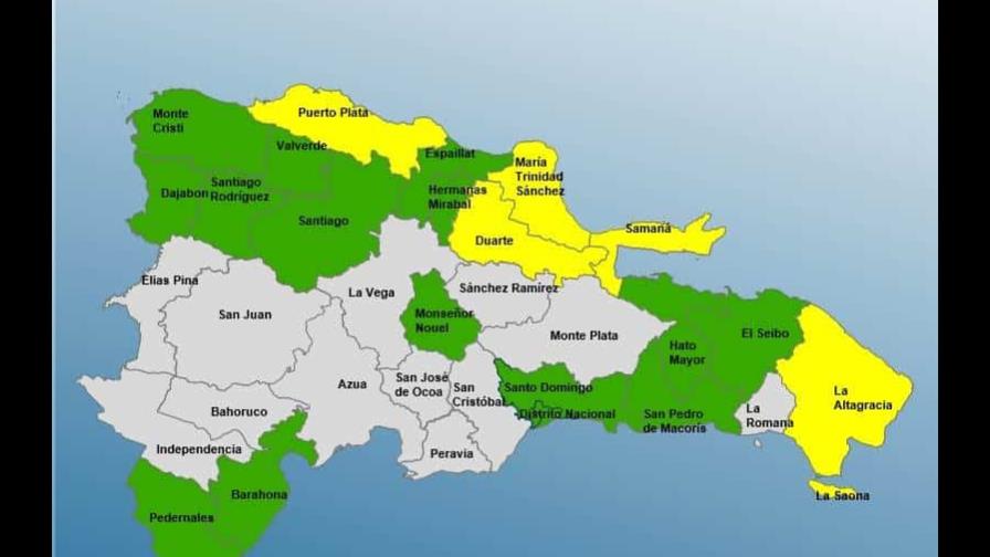 COE mantiene alerta amarilla en cinco provincias y aumenta a 15 las localidades en alerta verde