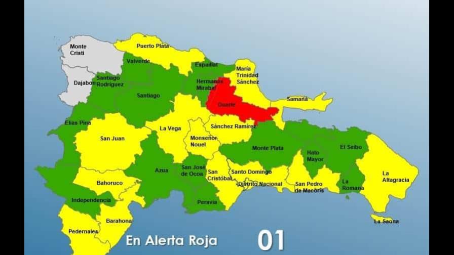 Provincia Duarte en alerta roja por inestabilidad de la vaguada y la humedad de la onda tropical