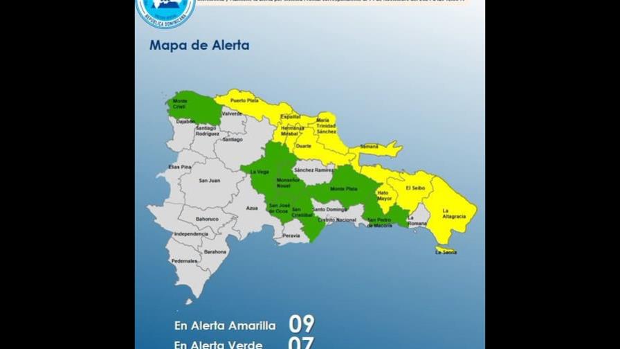 El COE emite alerta amarilla para nueve provincias por incidencia de sistema frontal