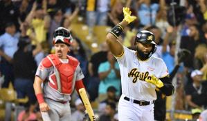 Aderlin Rodríguez pega un grand slam en una rebelión en el sexto, Águilas vencen a Leones 13-8