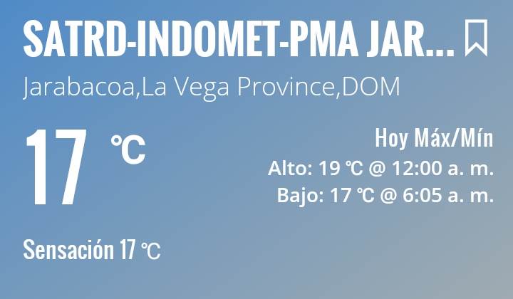 Temperatura registrada en Jarabacoa.