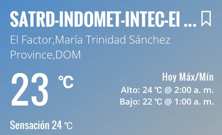 Temperatura registrada en el Factor, en María Trinidad Sánchez. 