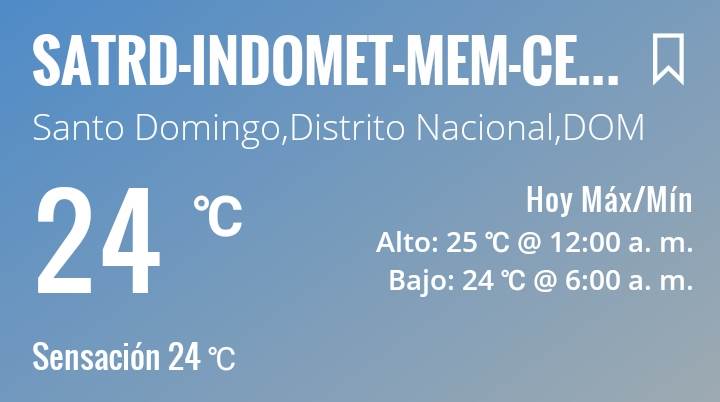 Temperatura registrada en Santo Domingo. 