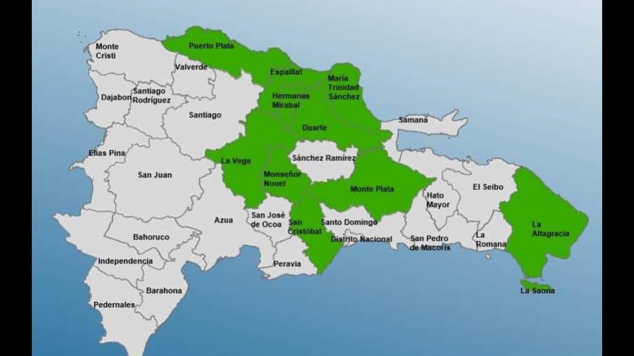 COE coloca 10 provincias en alerta verde por vaguada sobre el país