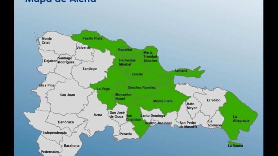 COE aumenta a 12 las provincias en alerta verde por incidencia de vaguada