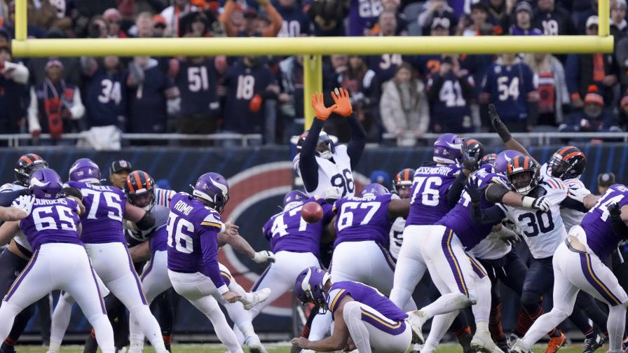 Darnold lidera ofensiva decisiva en tiempo extra y Vikings ganan a Bears tras perder ventaja