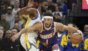Booker anota 27 y Suns vencen a Warriors, que hilan su 4ta derrota