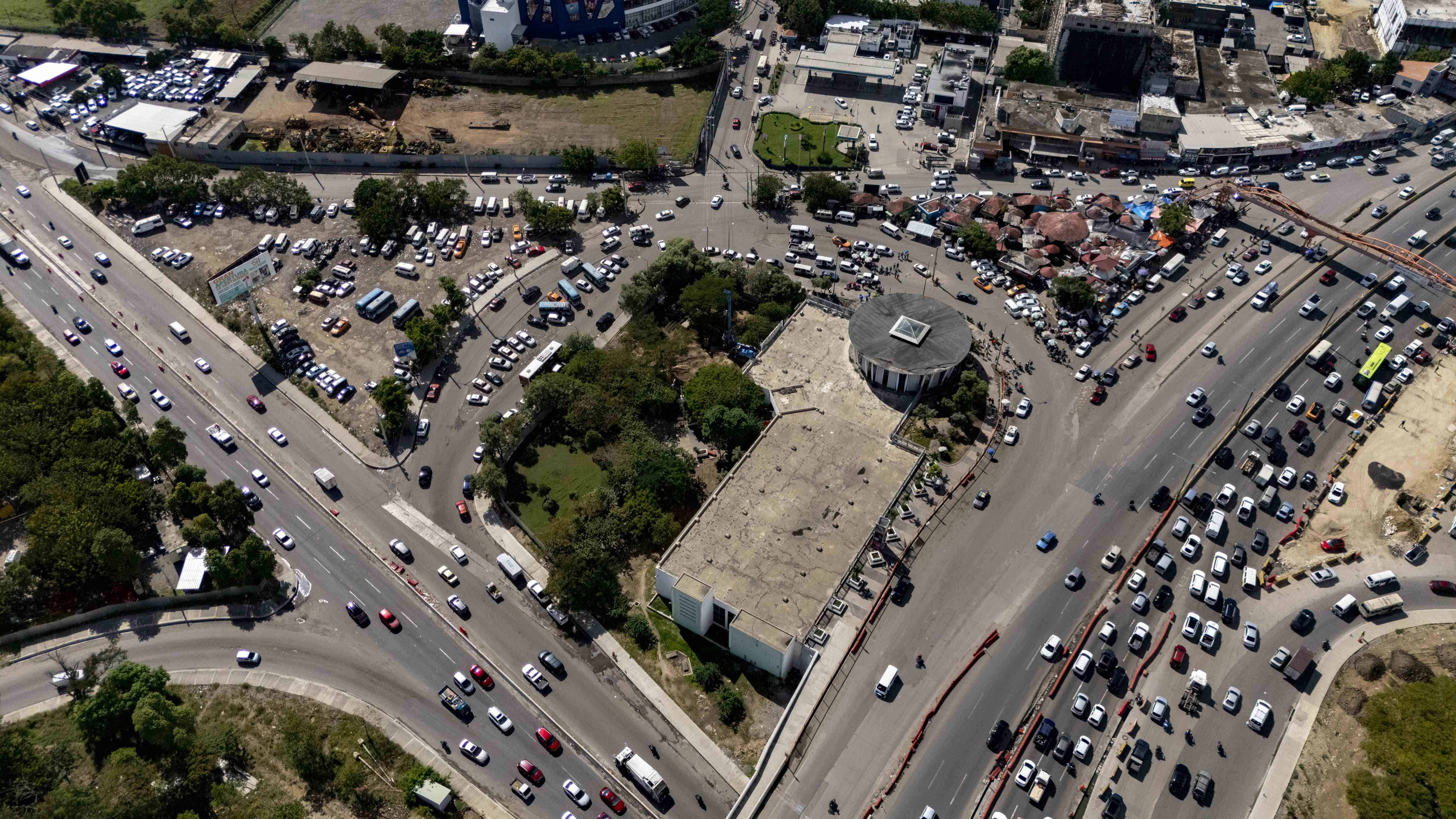 Vista aérea del kilómetro 9 de la Autopista Duarte.