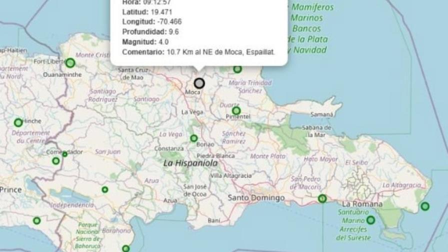 Sismo de magnitud 4 cerca de Moca y se siente en varias comunidades del Cibao