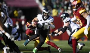 Jalen Hurts queda descartado del partido entre los Eagles y Commanders por una conmoción