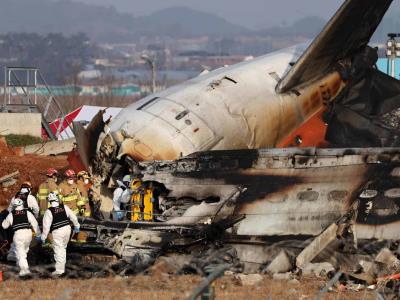 El tren de aterrizaje del 7C2216, clave en el accidente aéreo en Corea