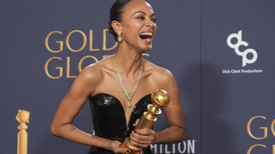 Zoe Saldaña agradece mensaje de Abinader tras ganar su primer Globo de Oro