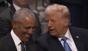 Trump y Obama conversan amenamente en el funeral de estado de Jimmy Carter
