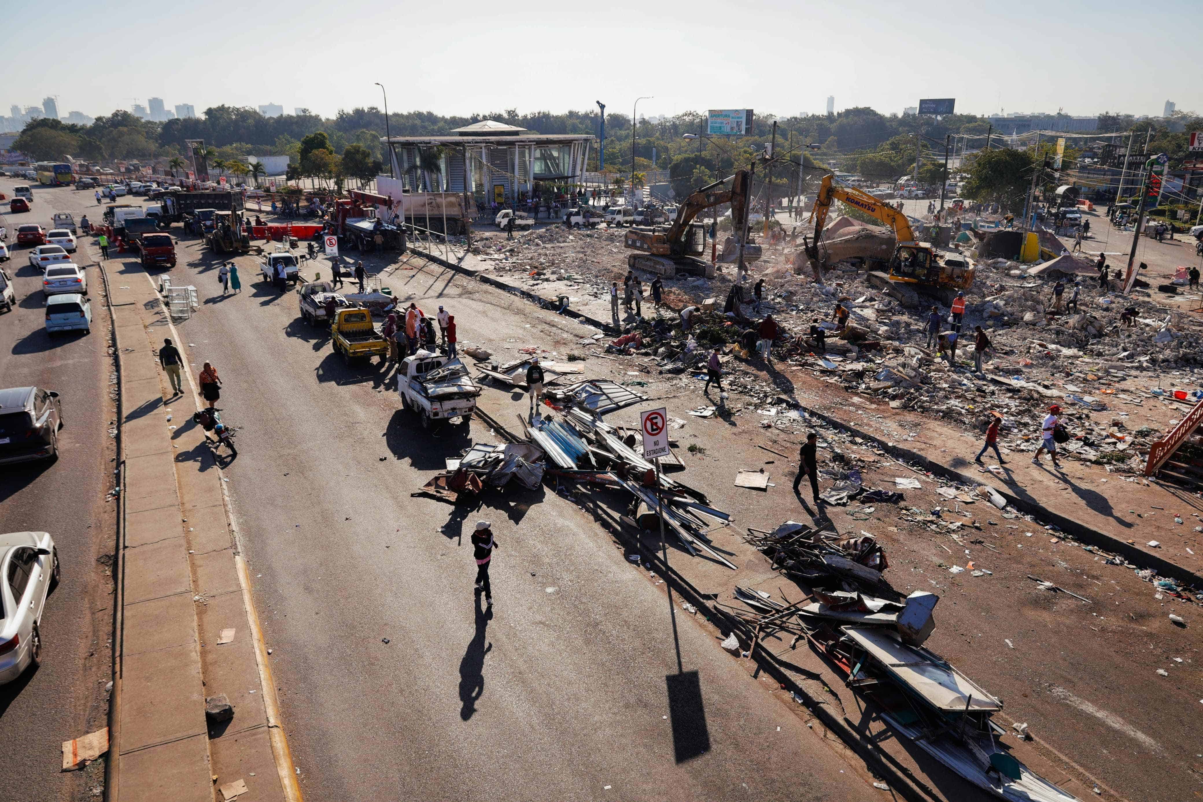 Vista de la destrucción por el desalojo.