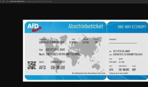 Polémica por un folleto de propaganda con forma de ´pasaje de deportación´ distribuido por la AfD