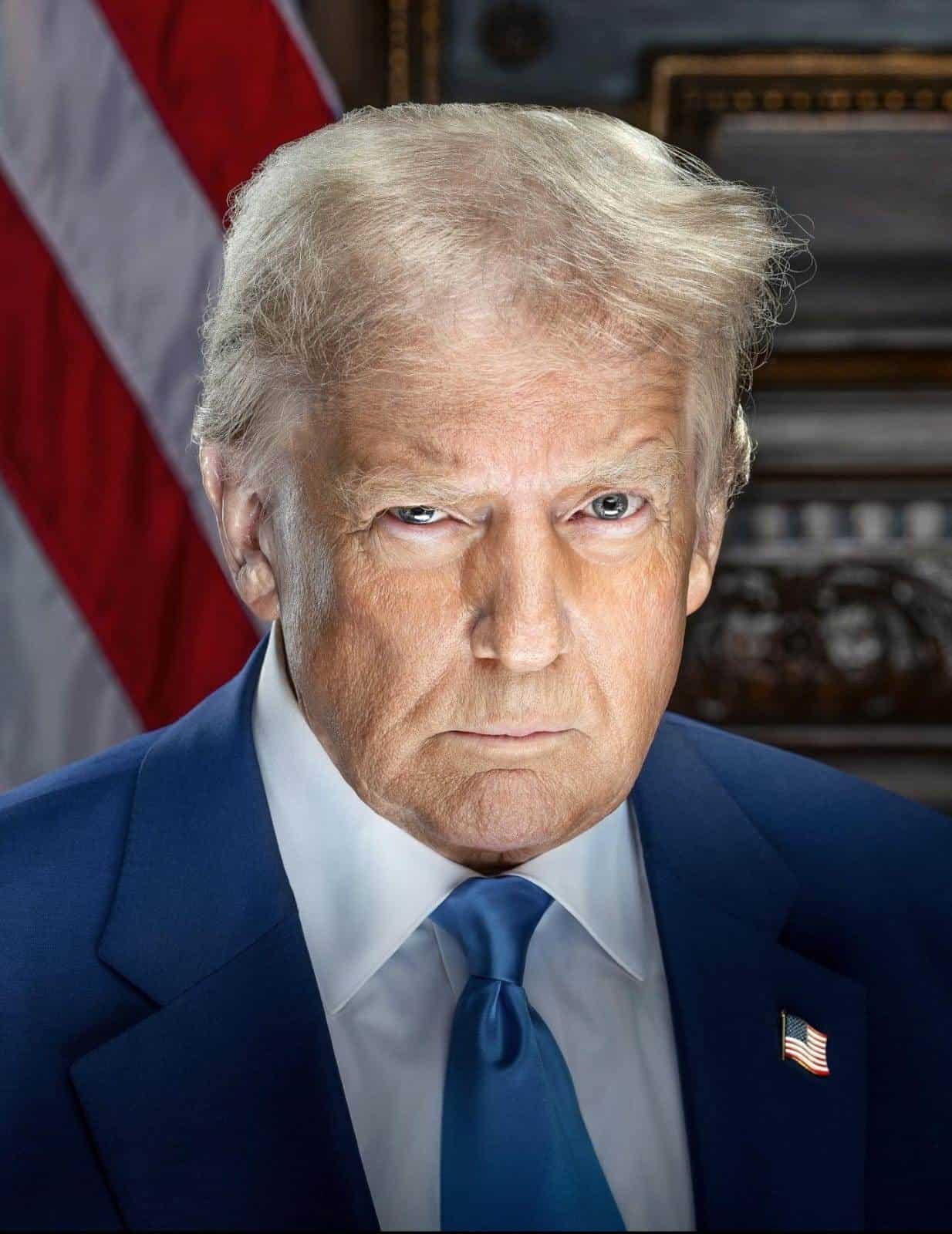 El retrato oficial del republicano Donald Trump, como el presidente 47 de los Estados Unidos. 