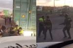 Policías hieren y agreden a un hombre durante protesta de camioneros en el Puerto Caucedo