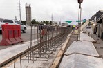 Obras P&uacute;blicas coloca muros Jersey en el kil&oacute;metro 9 de la autopista Duarte