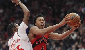 Barrett anota 20 y los Raptors vencen a Clippers en su octavo triunfo en 19 juegos