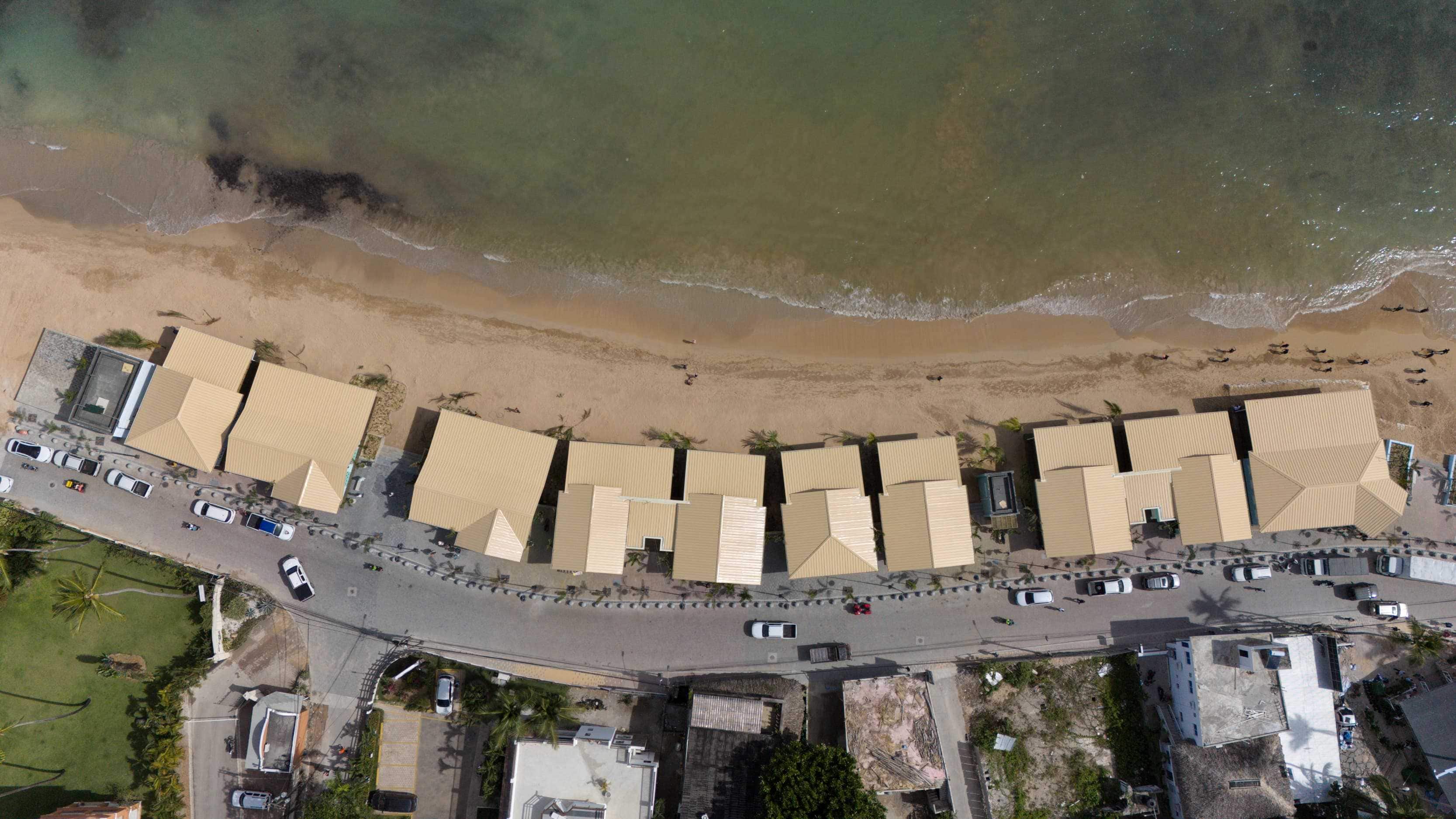 Vista aérea del Pueblo de Pescadores de Las Terrenas en Samaná. 