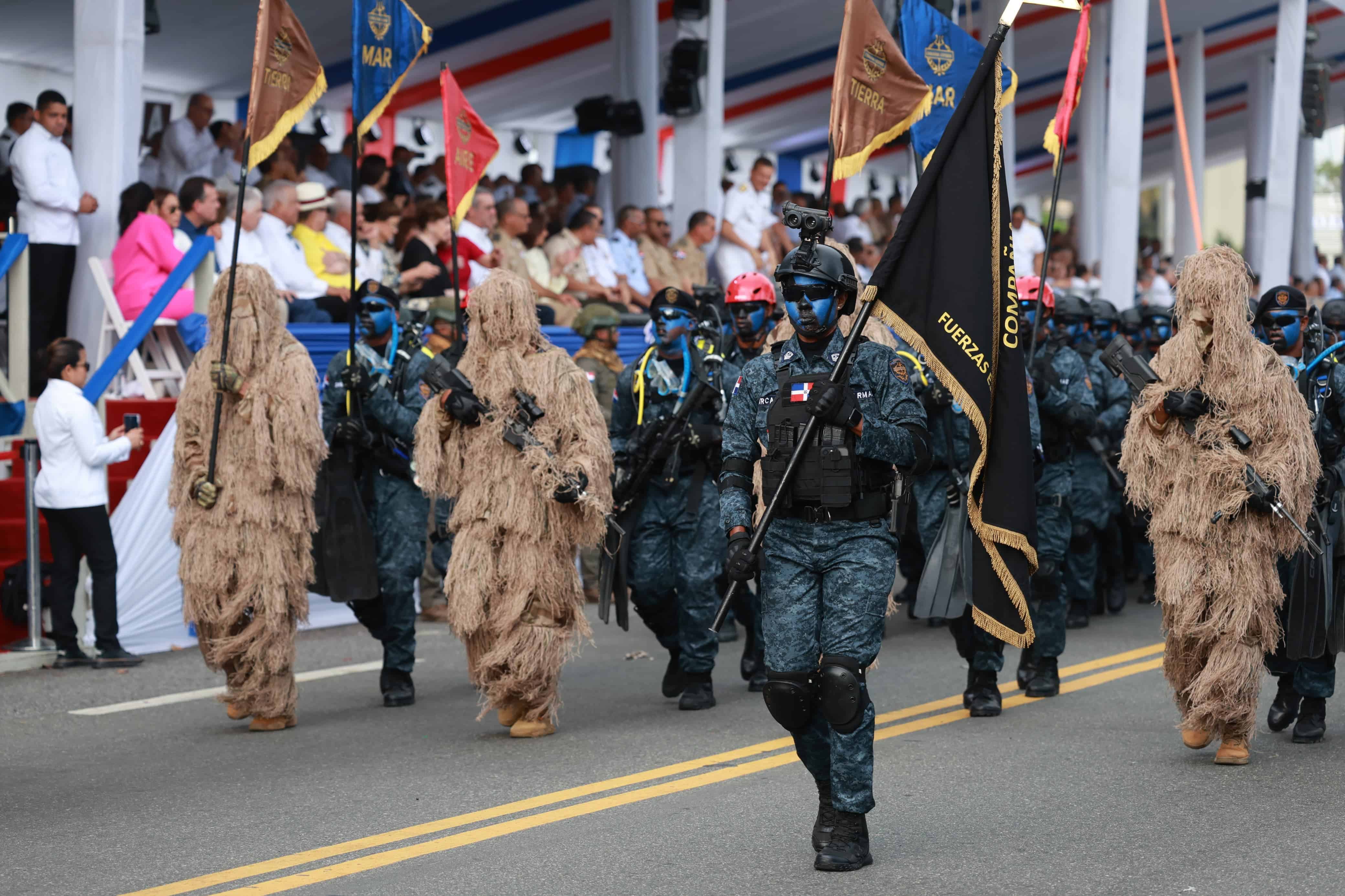 Unidad especial del Ejército durante el acto militar.