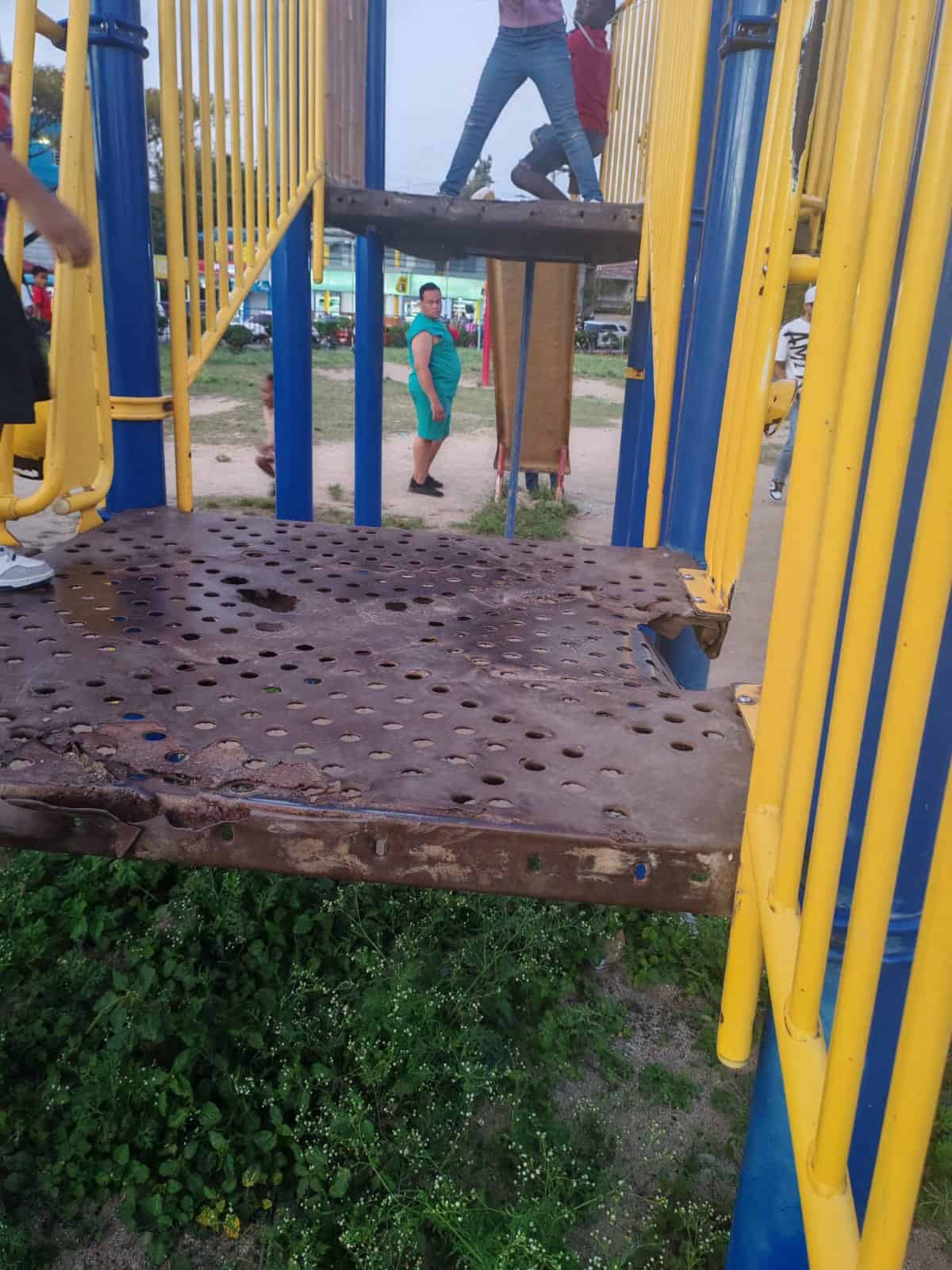 Imagen del mal estado del Parque Italia. 