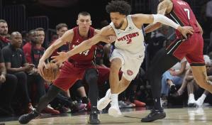Cunningham anota triple de la victoria y Pistons vencen al Heat que suma nueve derrotas