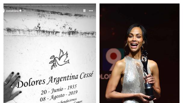 Zoé Saldaña visita la tumba de su abuela Dolores Argentina en el cementerio de la Máximo Gómez