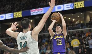 Austin Reaves y Luka Doncic lideran a Lakers en victoria 134-127 sobre Grizzlies