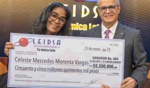 Leidsa entrega 55.5 millones de pesos a la ganadora 484 del Loto Leidsa entrega 55.5 millones de pesos a la ganadora 484 del Loto