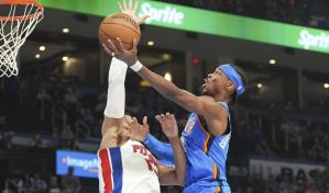 Gilgeous-Alexander anota 33 puntos y Thunder doblega a Pistons 119-103 para hilar 11ª victoria