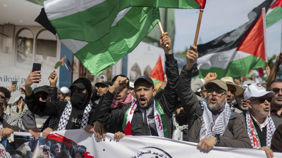 Marroquíes protestan contra Trump y la última ofensiva de Israel en Gaza Marroquíes protestan contra Trump y la última ofensiva de Israel en Gaza