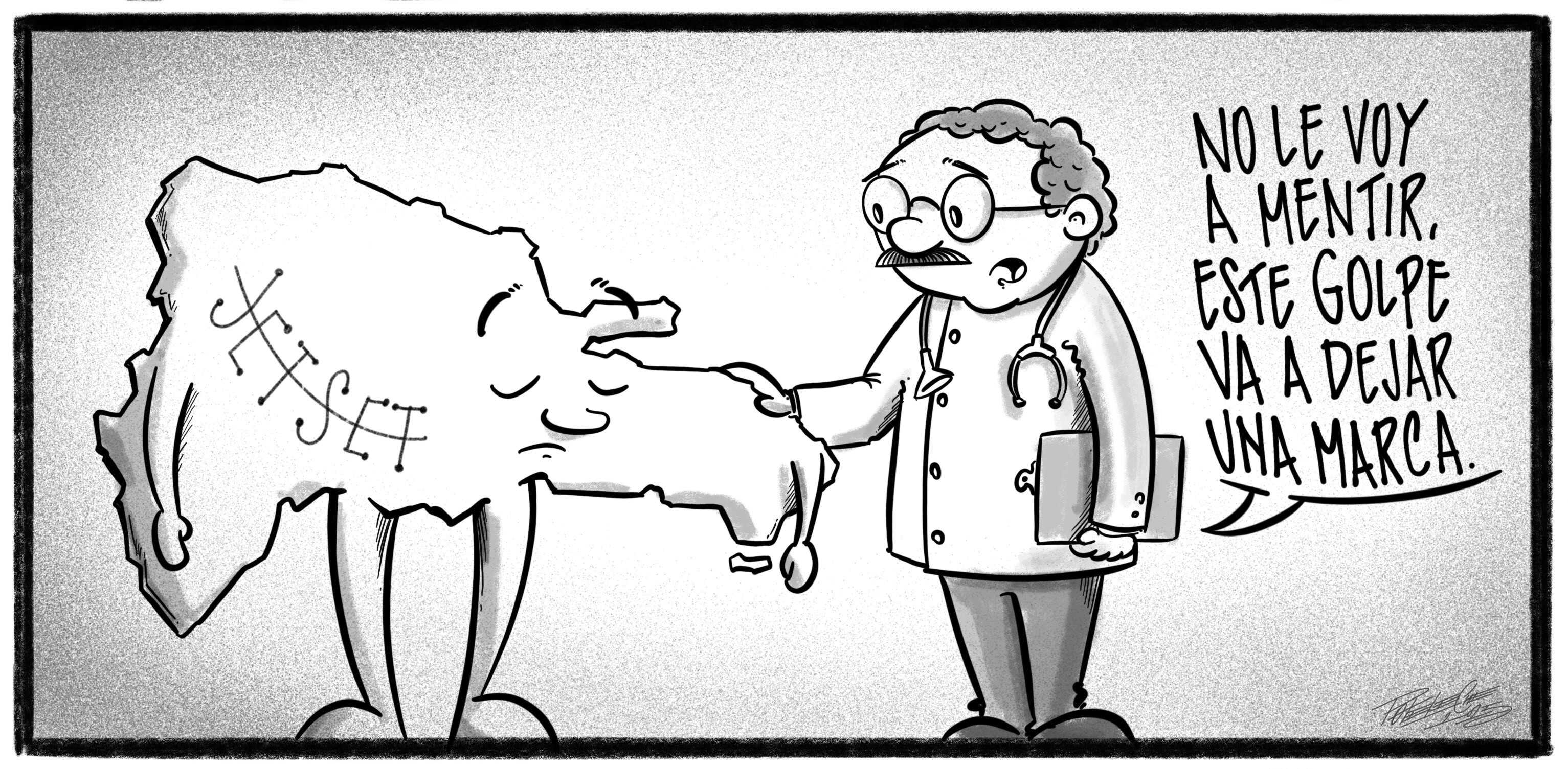 Caricatura de Noticiero Poteleche 11 abril 2025