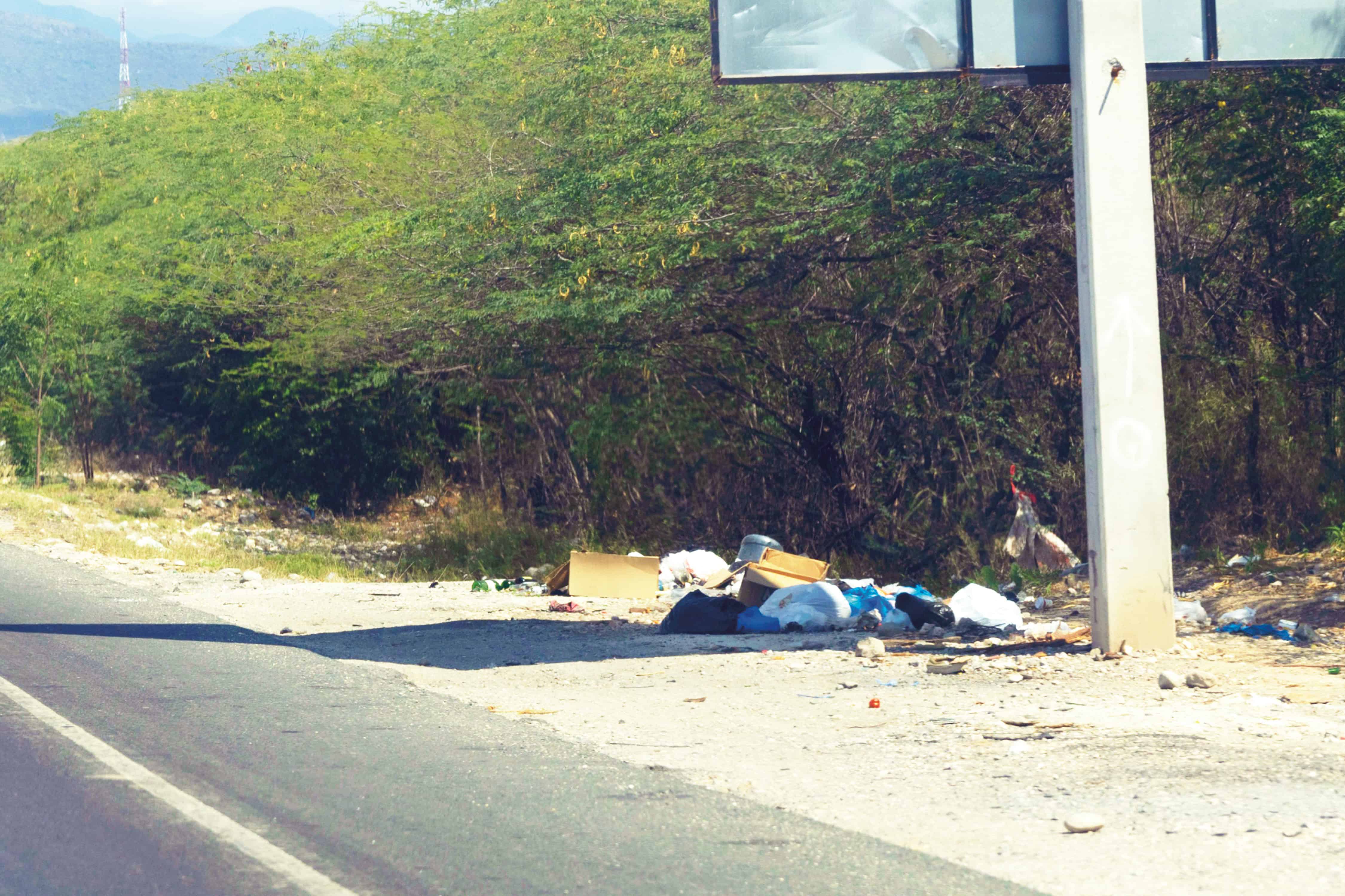 La basura se mezcla con el paisaje. 