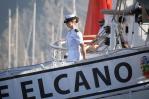 El buque escuela Juan Sebastián Elcano atraca en el puerto peruano del Callao