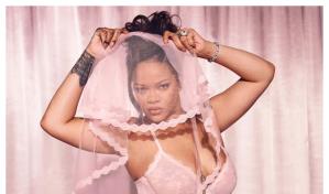 Rihanna incendia las redes sociales en lencería rosa para una nueva colección nupcial