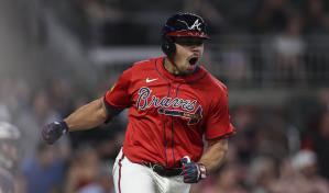 Harris produce dos, Baldwin pega imparable como emergente en la octava; Bravos vencen 6-4 a Mellizos