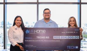 Mr. Home y Lidom entregan fondos a la Fundación Techo  por RD$204.000.00