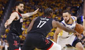 Curry brilla con 36 puntos y Warriors vencen 104-93 a Rockets para tomar ventaja 2-1