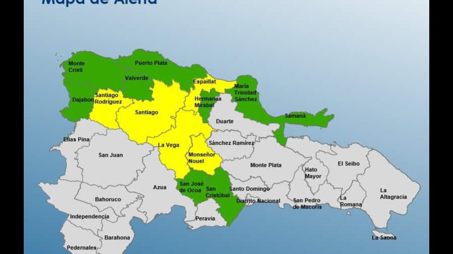 COE mantiene cinco provincias en alerta amarilla y nueve en verde por posibles inundaciones COE mantiene cinco provincias en alerta amarilla y nueve en verde por posibles inundaciones
