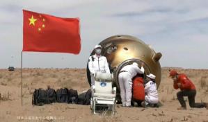 Astronautas chinos regresan a la Tierra tras permanencia de 6 meses en estación espacial Astronautas chinos regresan a la Tierra tras permanencia de 6 meses en estación espacial