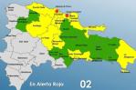 El COE declara alerta roja en dos municipios y amarilla en el Distrito Nacional y ocho provincias