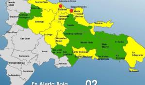 El COE declara alerta roja en dos municipios y amarilla en el Distrito Nacional y ocho provincias