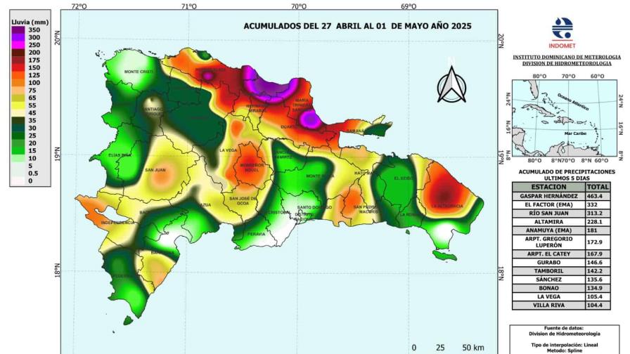 La provincia Espaillat registra cifras históricas en lluvias La provincia Espaillat registra cifras históricas en lluvias