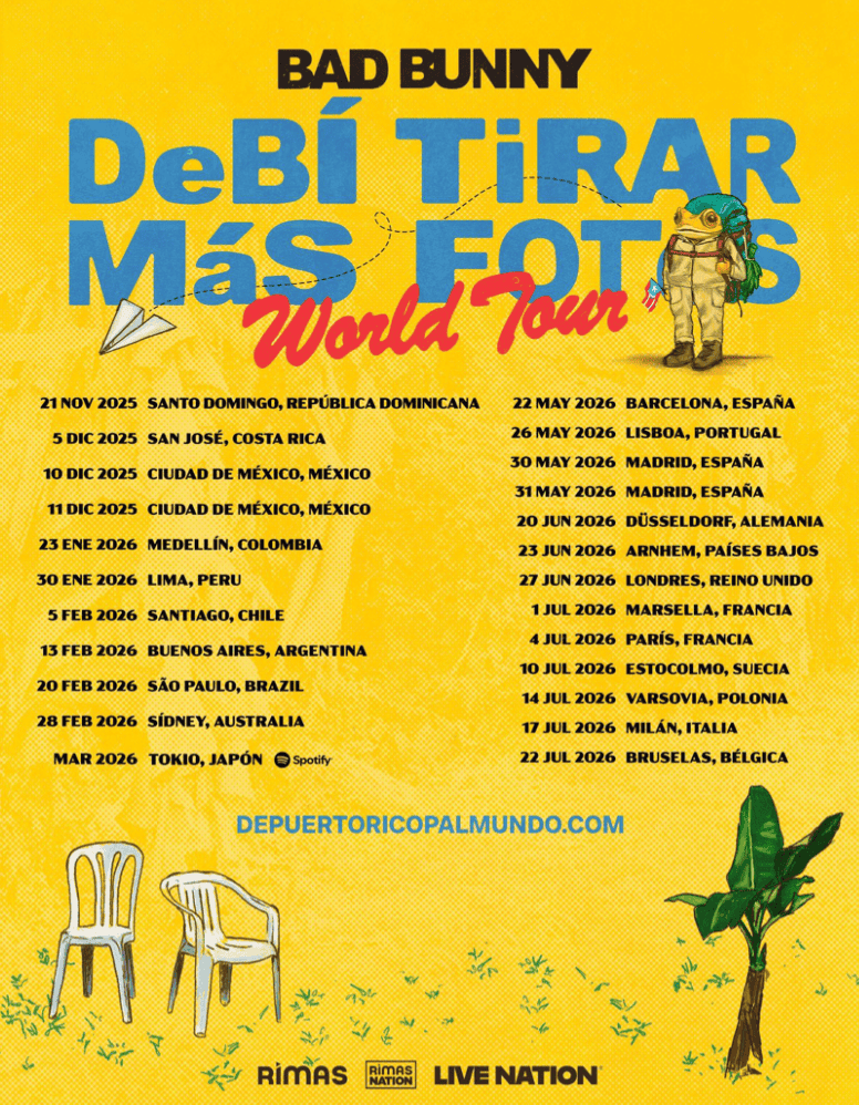 Bad Bunny regresa a República Dominicana el 21 de noviembre con su gira mundial 3 Infografía