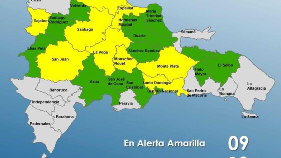 COE eleva a 22 las localidades en alerta, incluido el Distrito Nacional, por efectos de una vaguada COE eleva a 22 las localidades en alerta, incluido el Distrito Nacional, por efectos de una vaguada
