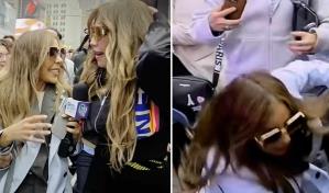 Reportera dominicana sufre caída durante evento de Thalía y todo queda captado