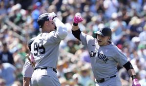 Aaron Judge eleva su promedio a .409 con cuatro hits y Yankees derrotan a Atléticos