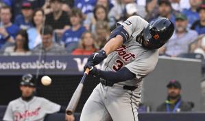 Tigres alcanzan las 30 victorias al vencer a Azulejos con tres producidas de Riley Greene