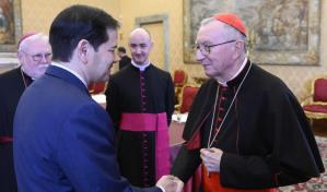 Rubio se reúne con Parolin en la víspera de la misa de inicio de pontificado de León XIV